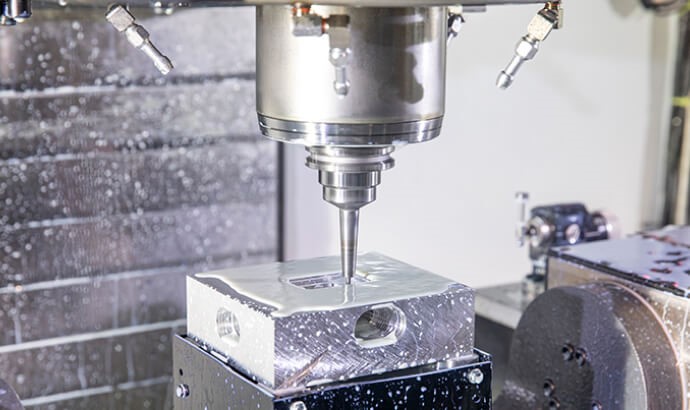 CNC machine operating on prototype part