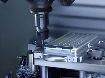 High-tech CNC production line in operation